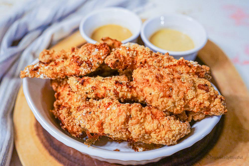 Golden air fryer chicken tender