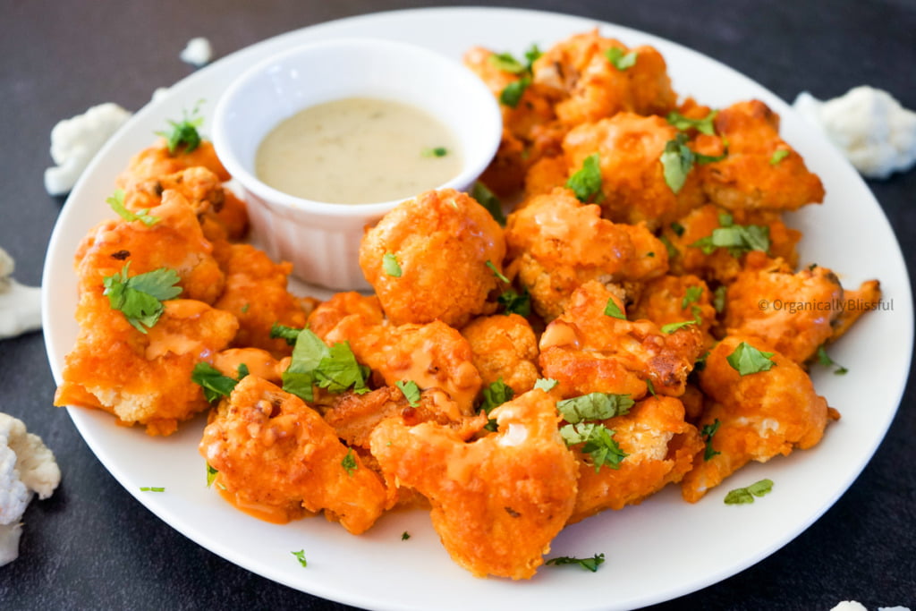 Air Fryer Buffalo Cauliflower Bites Recipe - Organically Blissful