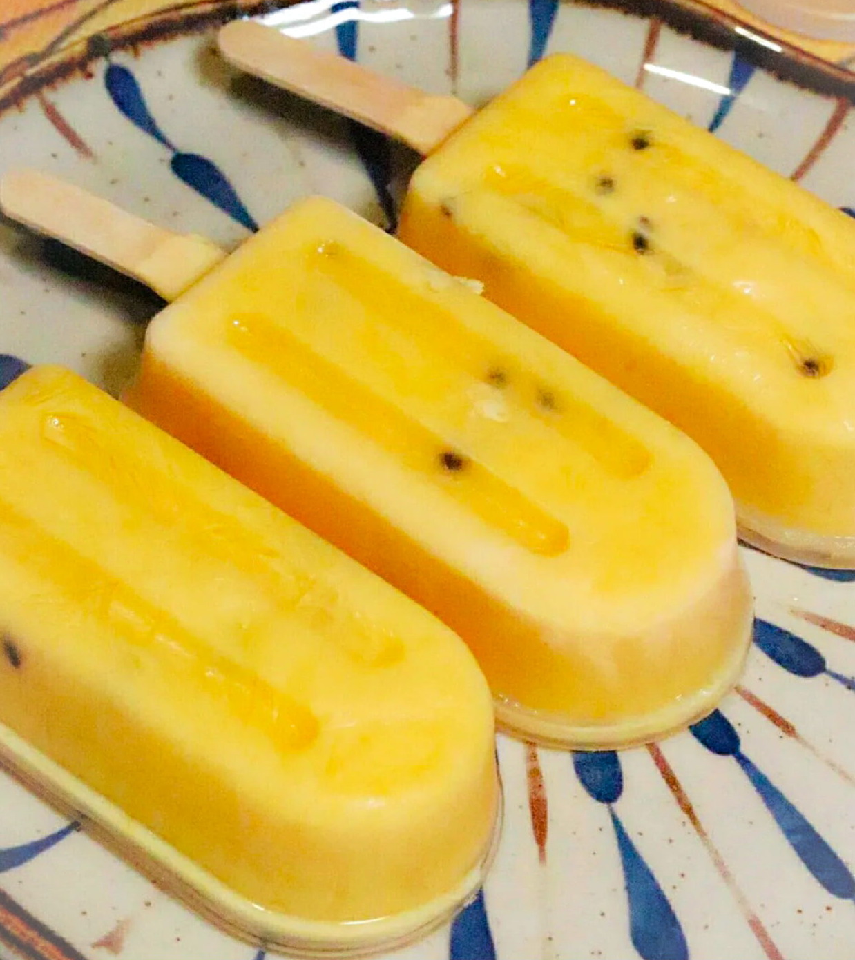 passion fruit mango popsicle