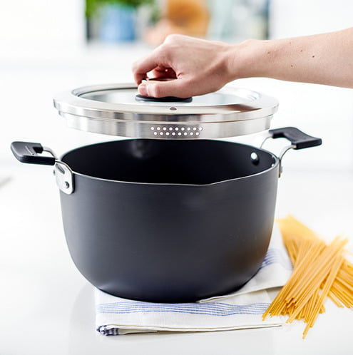 GreenPan Levels Stackable Ceramic Non-Stick Stock Pot with Straining Lid GreenPan Levels Stackable Ceramic Non-Stick Stock Pot with Straining Lid