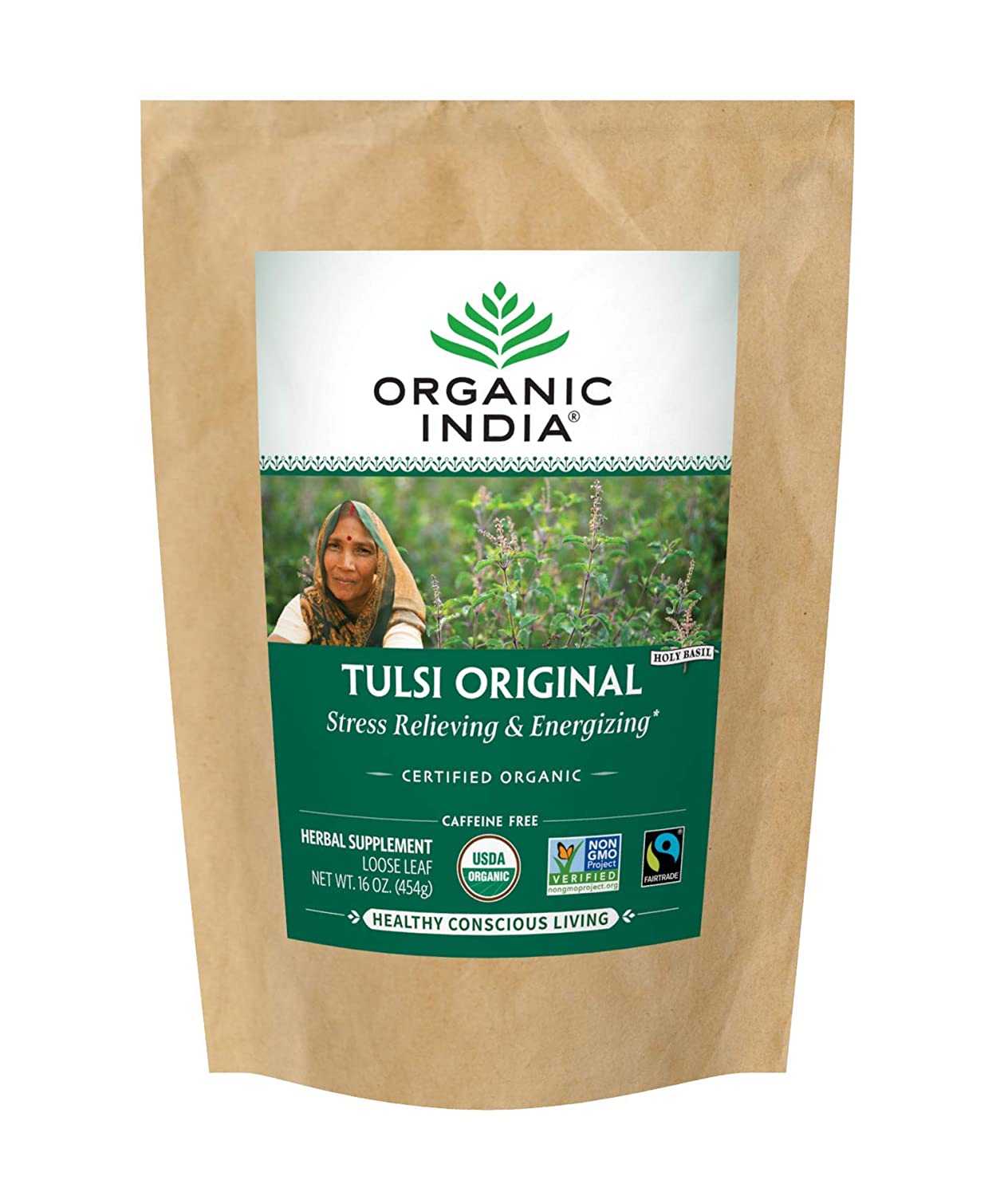 Organic India Tulsi Original Stress Relieving and Energizing Loose Leaf Herbal Tea Organic India Tulsi Original Stress Relieving and Energizing Loose Leaf Herbal Tea