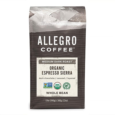 Allegro Coffee Organic Espresso Blend Sierra Medium Dark Roast 