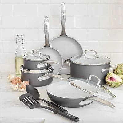 Green Life Classic Pro 12-Piece Ceramic Cookware Set Green Life Classic Pro 12-Piece Ceramic Cookware Set