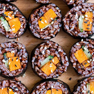 red rice sushi