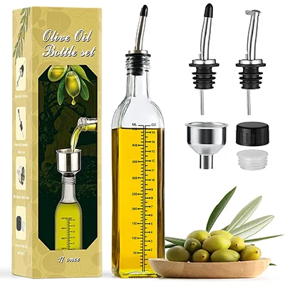 Aozita 17oz Glass Olive Oil Dispenser Bottle Aozita 17oz Glass Olive Oil Dispenser Bottle