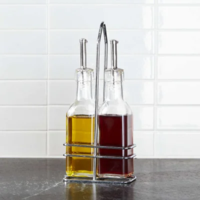 Crate & Barrel 2-Piece Oil & Vinegar Cruet Set Crate & Barrel 2-Piece Oil & Vinegar Cruet Set