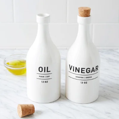 West Elm Utility Stoneware Oil & Vinegar Dispenser Set West Elm Utility Stoneware Oil & Vinegar Dispenser Set
