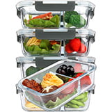 M MCIRCO Glass 2-Compartment Meal Prep Containers thumbnail