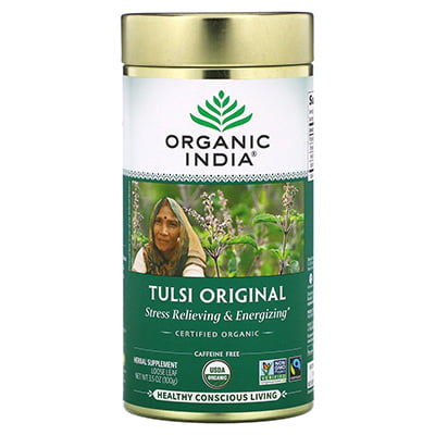 Organic India Tulsi Original Stress Relieving And Energizing Loose Leaf Herbal Tea