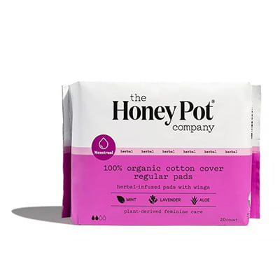 The Honey Pot Organic Cotton Herbal Regular Pads
