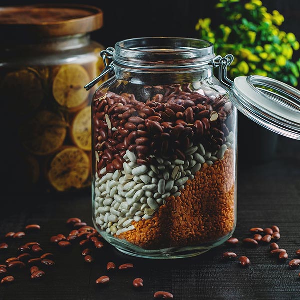 dried beans in a jar