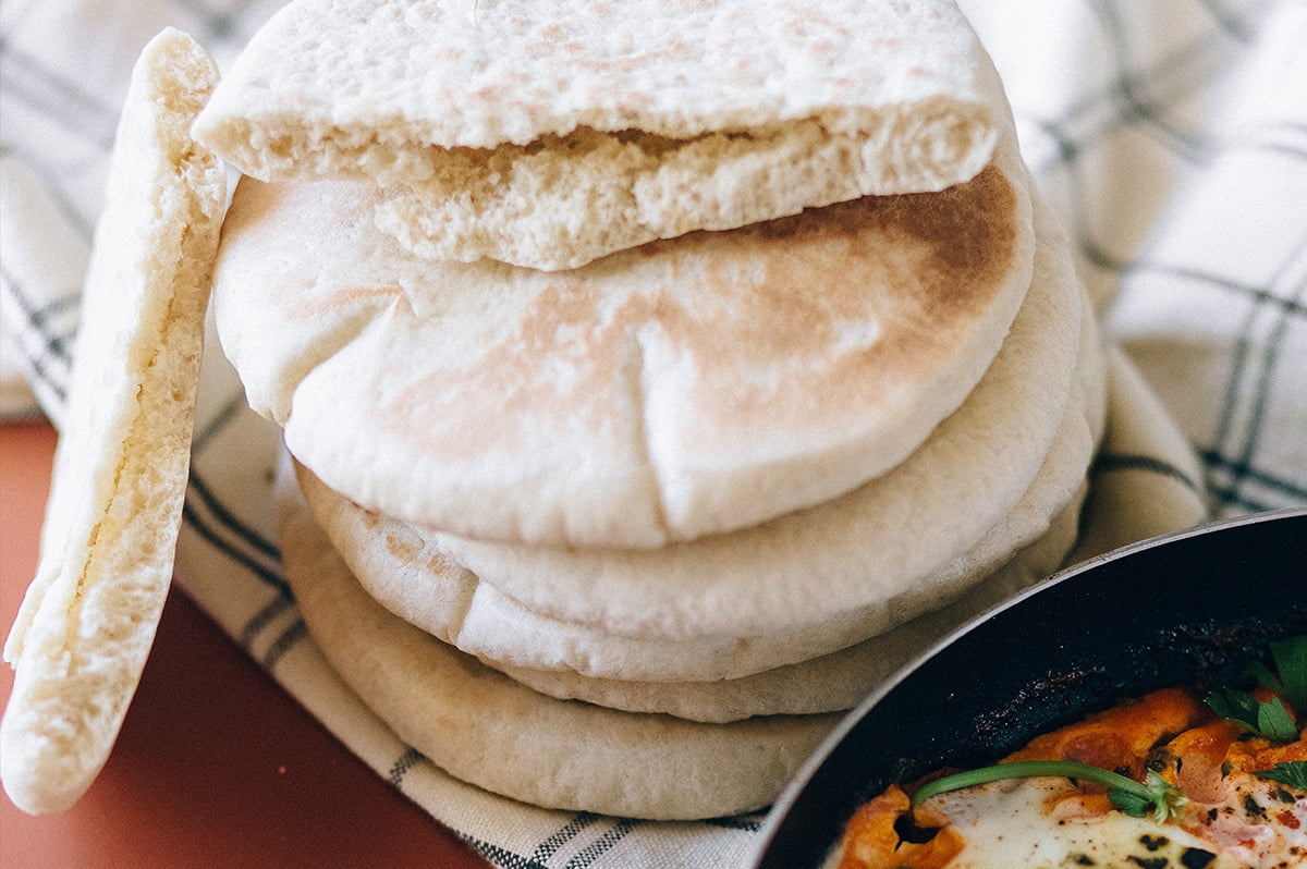 making pita bread