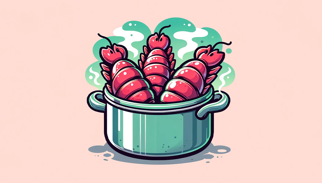 Steaming lobster tails