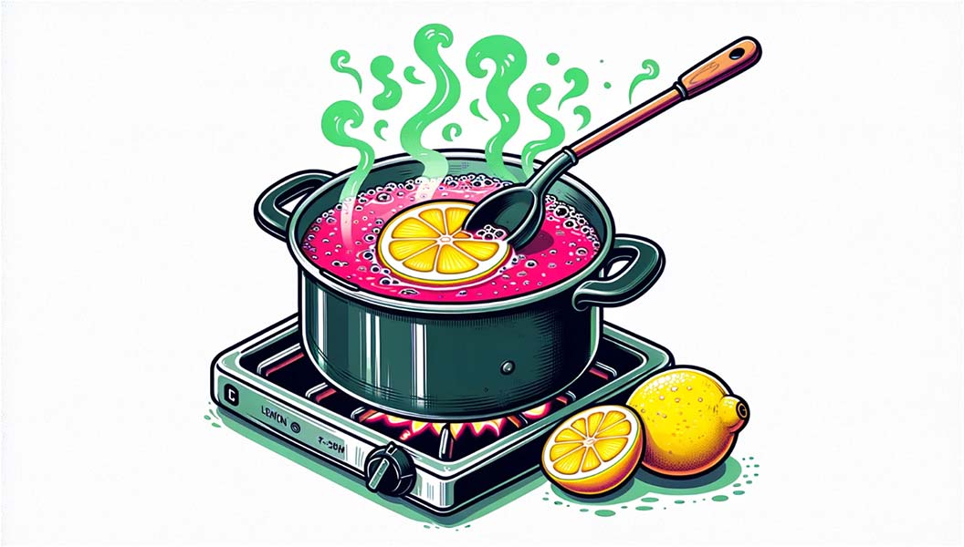 burnt pot with lemon