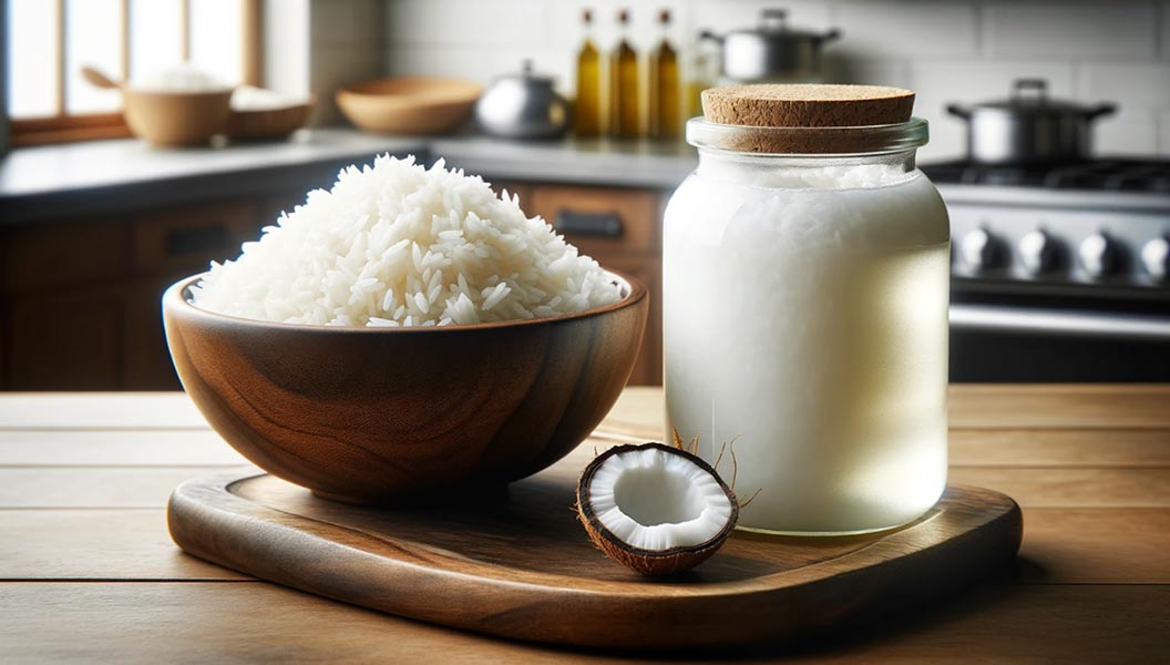rice and coconut oil