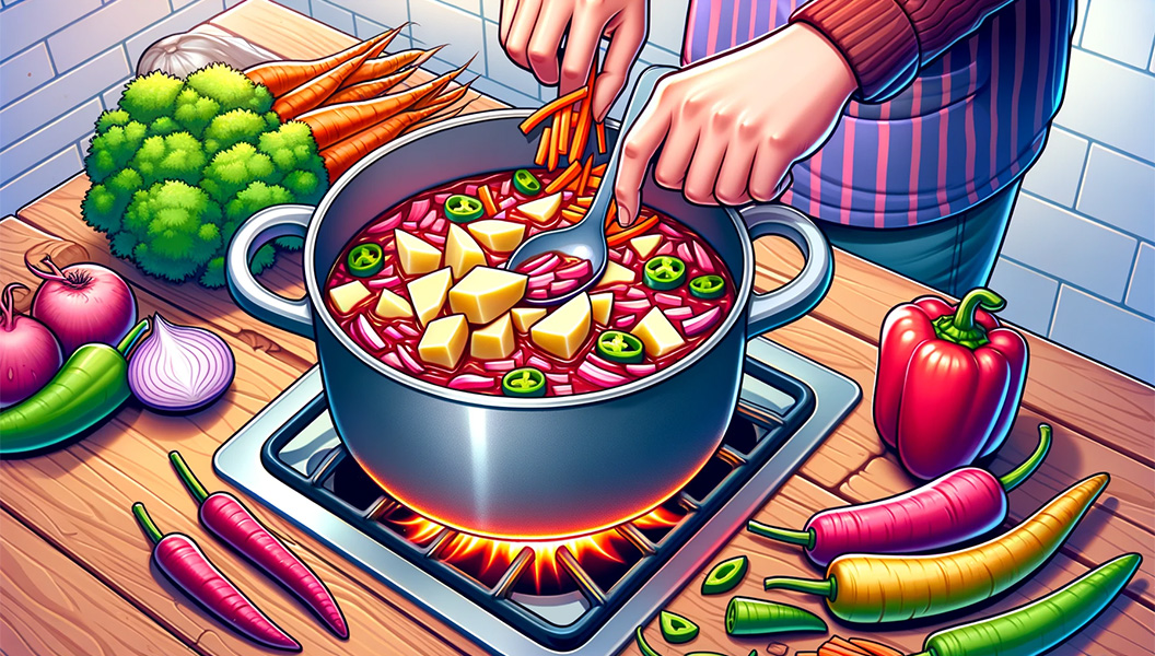 Adding root vegetables to chili
