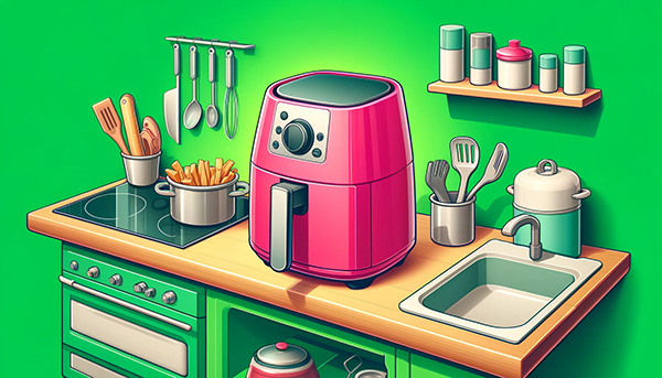 Air fryer on a kitchen counter